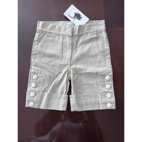American Retro Beige Size 4A Girls Shorts with Beautiful Detai - Picture 1 of 8